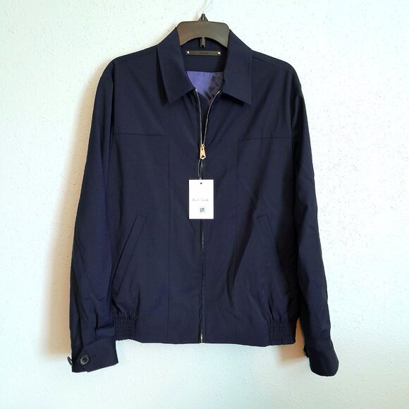 Paul Smith Wool Blend I-Travel Blouson Jacket Navy Full Zip - Picture 1 of 11